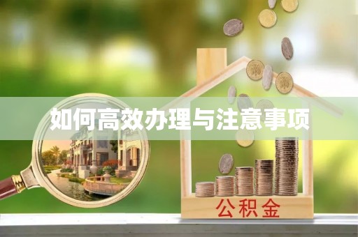 铁西如何高效办理与注意事项